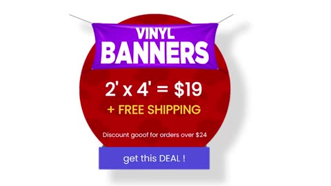 Deal for Vinyl Banners 4' x 2' for only $19 at 55printing.com