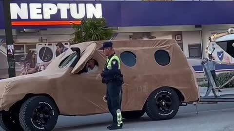 Strange car in Valon, Albania