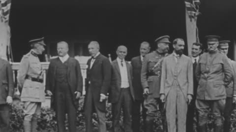 Theodore Roosevelt Receiving Belgian Envoys at Sagamore Hill (1917 Original Black & White Film)