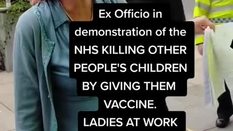 doctor protesting against NHS vaccine