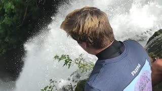 Cliff Jump from 120 Foot Waterfall