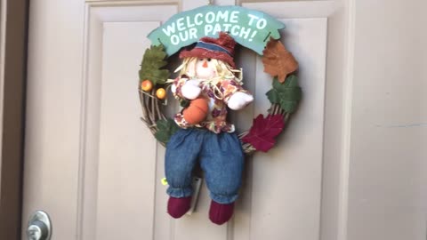 Animated Singing Scarecrow wreath!