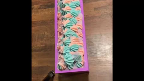Cutting Cotton Candy Soap into Bars
