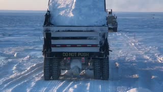 Ice Road Building in the Arctic.