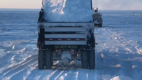 Ice Road Building in the Arctic.