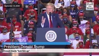 Crowd chants "lock him up" and Trump Campaign Rally