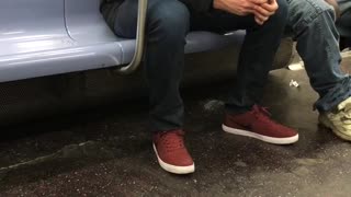 Drunk guy sings "all of me" on subway train by himself