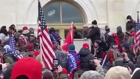 Antifa breaking windows at Capitol 2