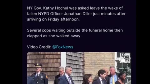 💥 NY Governor Kathy Hochul Asked To Leave Wake Of Fallen NYPD Diller