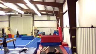 Gymnastics backflip funny fall