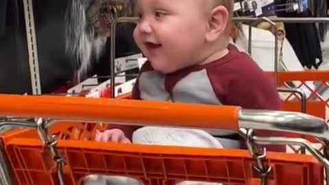 Baby Reaction watching halloween mask