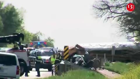 A concrete truck struck a school bus in Texas, two people are dead