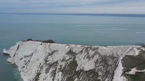 beautiful drone images - Needles Lighthouse and Rocket Test Site, Isle of Wight