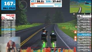 Last 2 km: top of the Zwift KOM to the finish ATP Xenon Frappe