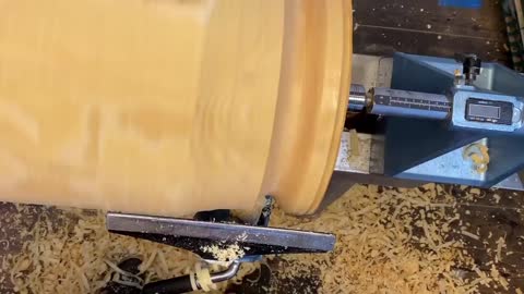When wood turning a piece of wood like this