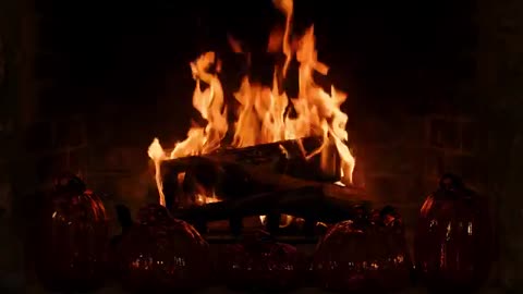Autumn Jazz Fireplace - Smooth Saxophone & Piano - Fall Jazz Fireplace