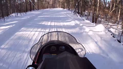 Snowmobiling in Minnesota - Lake Itasca State Park - January 2022
