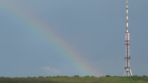 Rainbow near the tower in Kharkov.