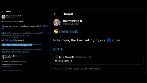 The Rage started. Elon should replace the tickmark with hammer and sickle for the EU komissars.