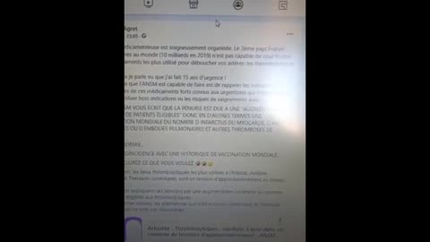 RUPTURE DE STOCK ORGANISÉE SCIEMMENT, LE DR. AGRET ALERTE ET NOUS DEMANDE DE RELAYER L'INFO !!!