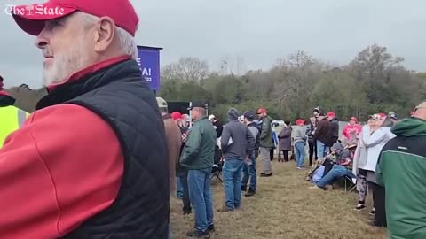 Supporters Cheer Loudly While Gathering At A Trump Rally