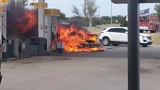 Firefighters Fix Fiery Gas Station Situation
