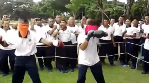 blindfolded BOXING match