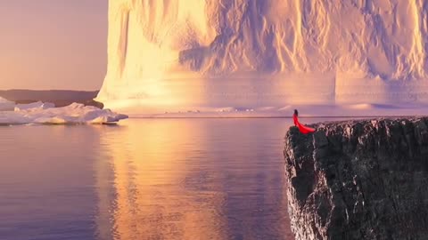 Iceberg and cliff