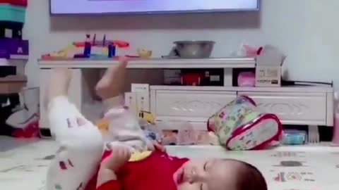 Cute Baby Doing Exercise