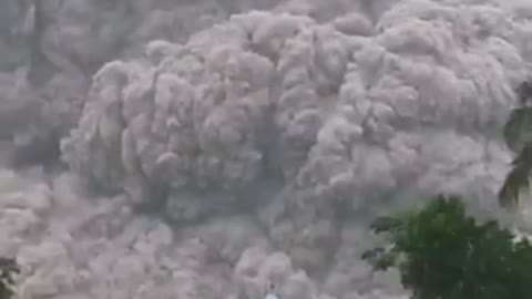 Mount Semeru erupts