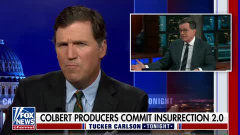 Tucker Carlson explains how nine of Stephen Colbert's producers entered government buildings.