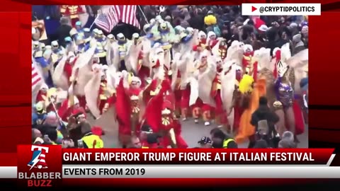 Giant Emperor Trump Figure At Italian Festival