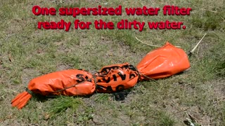 Water Filter made from a Survival Bag.
