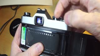 loading film in 35 mm SLR