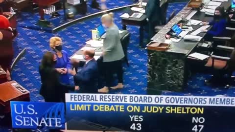 Lindsey Graham fist bumps Kamala Harris on Senate floor!
