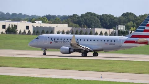 Envoy Air/American Eagle Embraer 175 arriving at St Louis Lambert Intl - STL