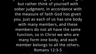 ✝️ Today's Bible Verse Romans 12:3-5