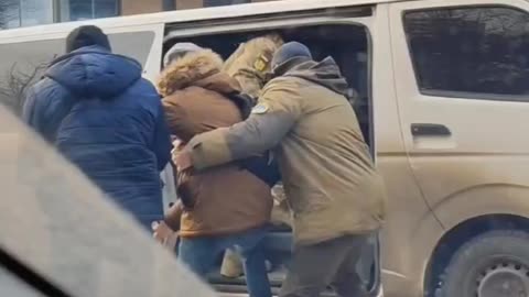 Army Mobilization officers in Kharkov are dragging people from the streets (January 2024)