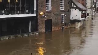 Footage shows extreme flooding in York after Storm Franklin hits