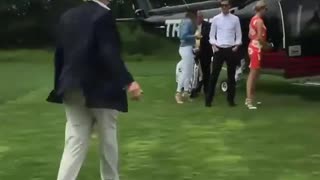 President Trump Shows Off His Golf Game Before Boarding Helicopter