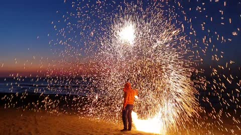 Colorful fireworks show