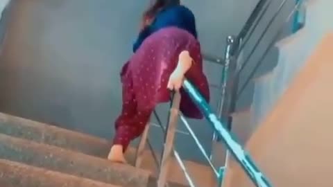 Video showing a girl having fun