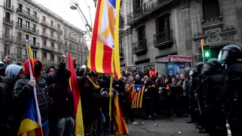 Riots Erupt in Barcelona, Catalonia, Spain - MARCH 25, 2018