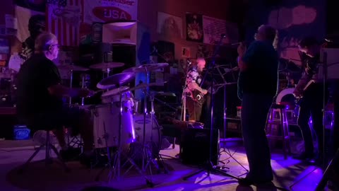 Barbara Huntoon jamming with Stevie Strings and his band the B.S.Ho's, with guest artist Johnny Coughlin, Stormy Monday