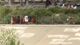 Train Packed With Tanks Rolls Along Tracks