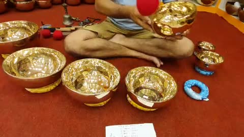 Set of 9 metal 7 chakra bowl
