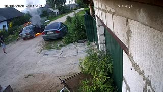 Car Unexpectedly Combusts on Road