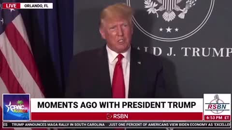 President Trump Takes Questions from the Press before his CPAC 2022 Speech