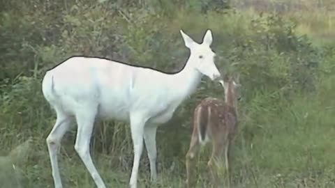 👀 Footage Of White Rare Deer Doe And Fawns 👀