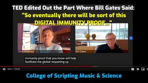 TED edited out Bill Gates mentioning Digital immunity Proof.